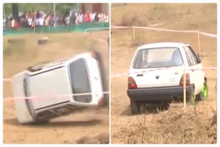 dramatic scene of car race in sakaleshpur