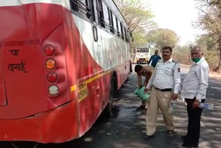 Fire breakout in running ST bus