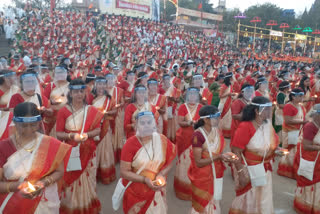 1008 महिलाओं ने शिव तांडव स्त्रोत का किया पाठ.