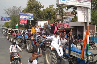 farmer huge tractor rally in nainital