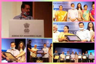 Chief Minister Arvind Kejriwal arrived as chief guest at the award ceremony organized by the Delhi Women's Commission