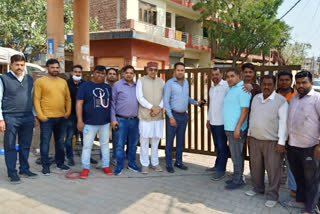 gates put up at  entrance of Housing Board Colony