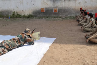 Rifle firing training to students in Khopoli from NCC