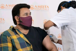 Mohanlal Receives COVID 19 Vaccination  കൊവിഡ് വാക്‌സിന്‍റെ ആദ്യ ഡോസ് സ്വീകരിച്ച് മോഹന്‍ലാല്‍  Mohanlal COVID 19 Vaccination  COVID 19 Vaccination related news  കൊവിഡ് വാക്‌സിന്‍ മോഹന്‍ലാല്‍  മരക്കാര്‍ അറബിക്കടലിന്‍റെ സിംഹം റിലീസ്