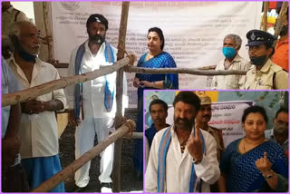 MLA Nandamuri Balakrishna and his wife casted their vote