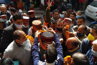 Health Minister Rajiv Saizal inaugurated BJP office in solan