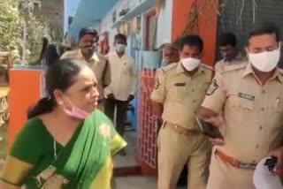 Police misbehave with former MLA Sugunamma