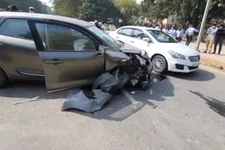 cars collided near the national museum