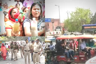 Demonstration by local women over water shortage at Mangolpuri