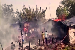 30 shanties were gutted in a fire at a slum near Bhagat Singh Colony in Jalandhar