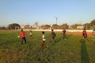 Rugby game training in Rajsamand,  Rajiv Gandhi Stadium of Deogarh