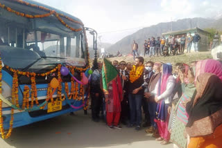 MLA flags off bus service of Indrunag-Dharamshala