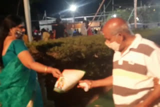 BJP activists campaigned at the Warangal Pillars Temple.