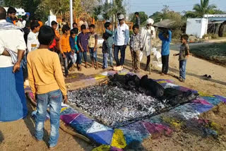 Fire pits in Sangameshwara temple in sangareddy