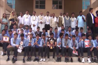 Palwal students won gold medal in kabaddi competition in agra up