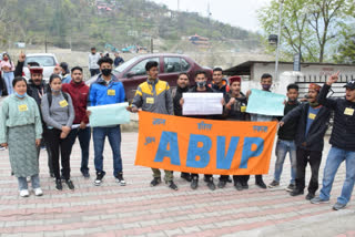 abvp protest in kullu