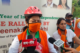 Meenakshi Lekhi took out cycle rally in delhi