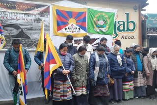 Tibetan community protest rally in Shimla