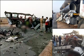 five died 12 injured in road accident, jodhpur road accident news