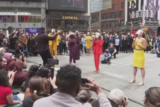 Singing, dancing on Broadway shutdown anniversary