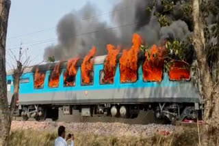 fire caught in coach of shatabdi express near rajaji tiger reserve in haridwar