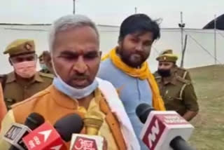 BJP MLA Surendra Singh speaking to media