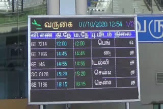 Flight informations are displayed in Tamil