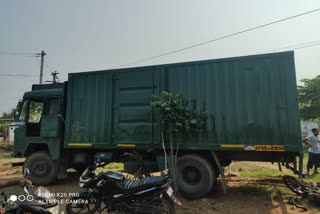 one lorry collide with three bikes, road accident at morampalli 