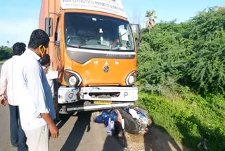 Truck collides with two-wheeler