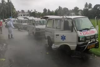 All ambulances of Kaliaganj State General Hospital have been sanitized