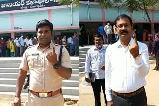 Suryapeta Collector Vinay Krishnareddy and SP Bhaskaran voted