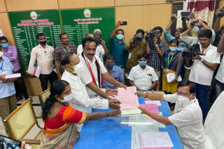 Arrived in procession with party volunteers and MR. Vijaya Bhaskar files nomination