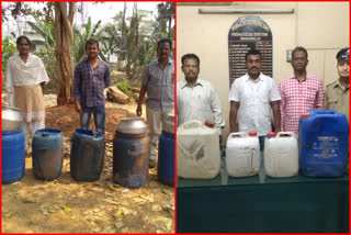 seb seized local liquor at kasimkota and veduruparthy in vishaka