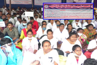 healthcare workers protests in vijayawada