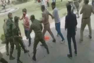 Police lathi-charge protesting members of Akhil Bharatiya Vidyarthi Parishad at Rajasthan University.