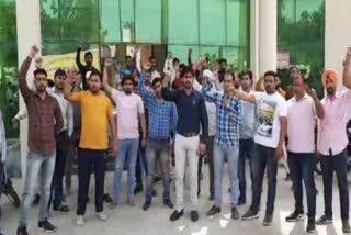 kaithal Workers Union protests