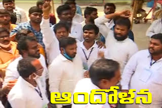 counting agents protest at counting centers in nalgonda district