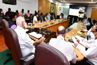 CM speaking at a video conference with the Prime Minister