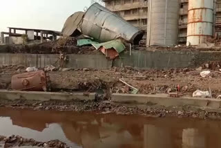 Explosion of chemical tank