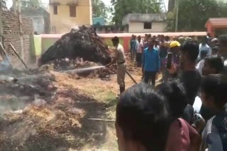 barn caught fire in bokaro