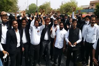 ajmer news,  lawyers protest in ajmer