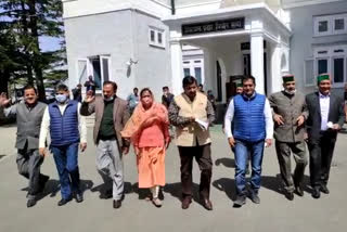 Congress MLAs walkout from Himachal Pradesh Legislative Assembly