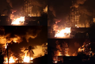 Shivam Petrochem Industries Company  fire in Vadodara  fire in Gujarat  fire mishap  Fire breaks out at a petrochemical company in Vadodara  petrochemical company  Vadodara  വഡോദരയിലെ പെട്രോകെമിക്കൽ കമ്പനിയില്‍ വന്‍ തീപിടിത്തം  വഡോദര  പെട്രോകെമിക്കൽ കമ്പനി  തീപിടിത്തം