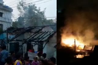 WOMAN BURNT ALIVE AT KAKINADA FIRE ACCIDENT  ഗ്യാസ് സിലിണ്ടർ പൊട്ടിത്തെറിച്ച് വീട്ടമ്മക്ക് ദാരുണാന്ത്യം  ഗ്യാസ് സിലിണ്ടർ പൊട്ടിത്തെറിച്ച് അപകടം  വീട്ടമ്മ പൊള്ളലേറ്റ് മരിച്ചു  അമരാവതി  ആന്ധ്രാപ്രദേശ്  amaravati  andra pradesh  പൊള്ളലേറ്റ് മരിച്ചു  WOMAN BURNT ALIVE  BURNT ALIVE  BURN  fire accident  fire  accident