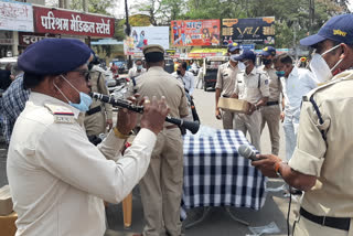 Policeman playing clarinet