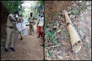 An artificial leg was found near K Kunjiraman's house  uduma mla  K Kunjiraman  kasargod  കാസർകോട്  ഉദുമ എംഎൽഎ  കെ. കുഞ്ഞിരാമൻ  കെ. കുഞ്ഞിരാമന്‍റെ വീടിന് സമീപത്തുനിന്ന് കൃത്രിമക്കാൽ കണ്ടെത്തി