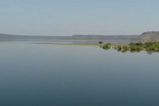 Declining water level of tigra dam