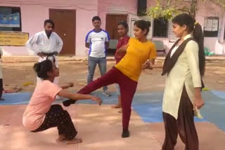 Girl students are being taught self defense