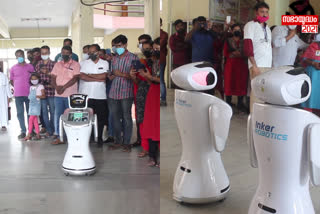 sanbot  robot for election awareness  ഇൻകർ റോബോട്ടിക്സ്  robot  സാൻബോട്ട്  സ്വീപ്