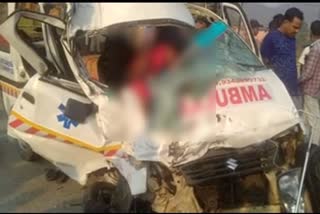 road accident in angul district of odisha collision between ambulance truck